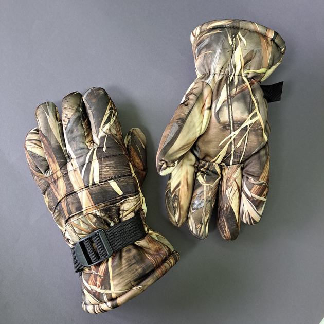 Чоловічі рукавички зимові тактичні для зимової риболовлі полювання на штучному хутрі Tactical Камуфляж ліс (9222) - зображення 2