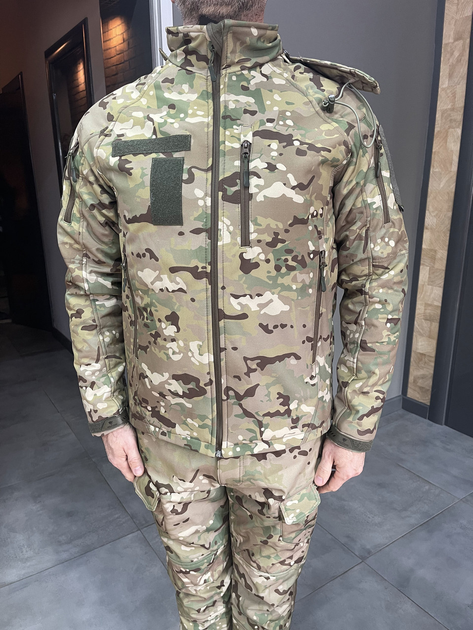 Куртка тактическая зимняя Softshell, Wolftrap, Мультикам, размер 4XL, теплая зимняя куртка для военных - изображение 1