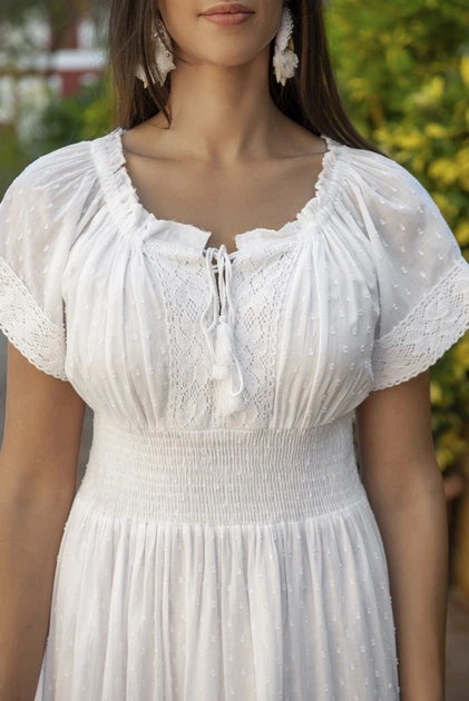 Пляжное платье длинное в пол Fresh Cotton 2509 F-1C 50(XXL) Белый - Фото 2 Пляжное платье длинное в пол Fresh Cotton 2509 F-1C 50(XXL) Белый - изображение 2