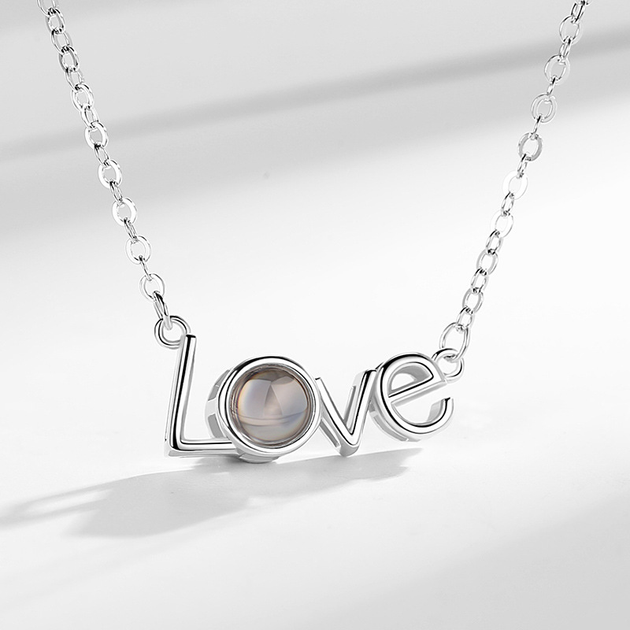 Кулон Я тебя люблю на 100 языках мира с проекцией текста Love S2 Цепочка с подвеской Серебро - изображение 6