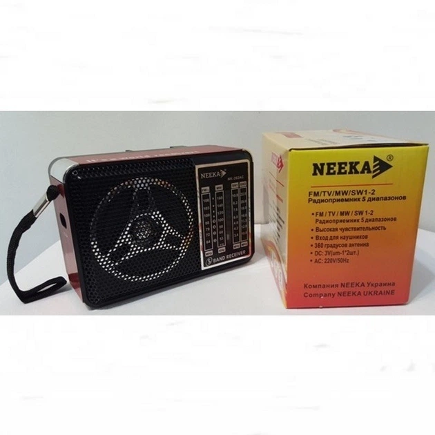 Радиоприемник NEEKA NK-204USB Красный, всеволновой карманный радиоприемник от сети и батареек, 5 диапазонов - изображение 8
