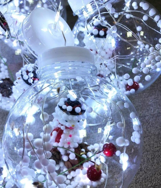 Гирлянда снеговики на окно новогодняя светодиодная 3 метра