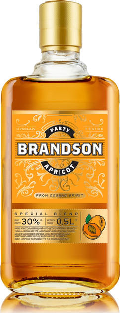 Напиток алкогольный крепкий Brandson Зажигательный Абрикос 0.5 л 30% (4820182221613) - изображение 1