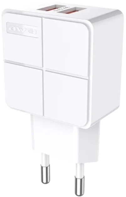Сетевое зарядное устройство AWEI C-500 Travel charger 2USB 2.4A White - Фото 3 Сетевое зарядное устройство AWEI C-500 Travel charger 2USB 2.4A White - изображение 3