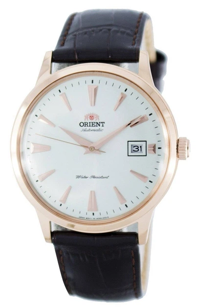Мужские надежные часы Orient FAC00002W0 Белые с золотистым/коричневым - изображение 3