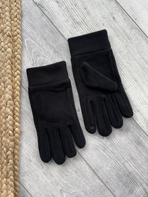 Чоловічі флісові утеплені рукавиці чорні VanchoMade - зображення 2
