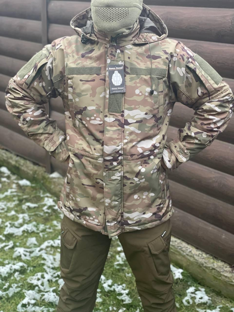 Куртка зимняя удлиненная тактическая военная мультикам Soft Shell Single Sword для ВСУ XL - изображение 1