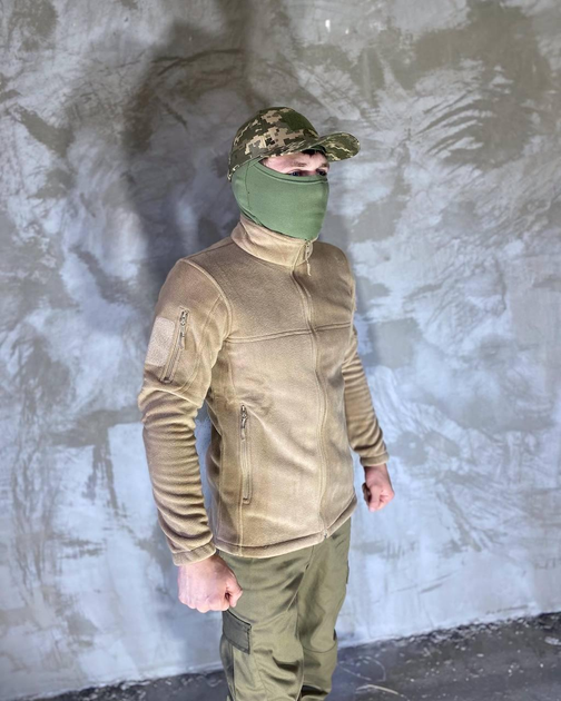 Армейская Кофта флисовая VOGEL карманы на рукавах Цвет койот M - изображение 1