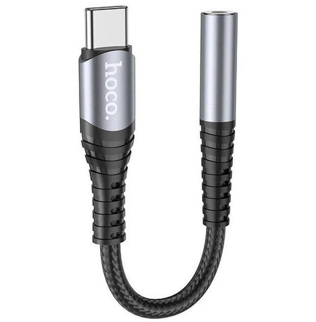 Перехідник HOCO Audio converter LS33 Type-C на AUX, сірий - Фото 1 Перехідник HOCO Audio converter LS33 Type-C на AUX, сірий - зображення 1
