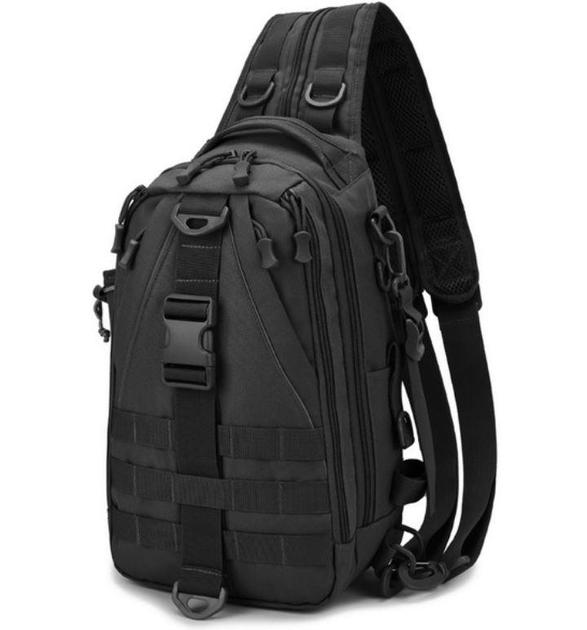 Сумка-рюкзак тактическая 153, черная - изображение 1