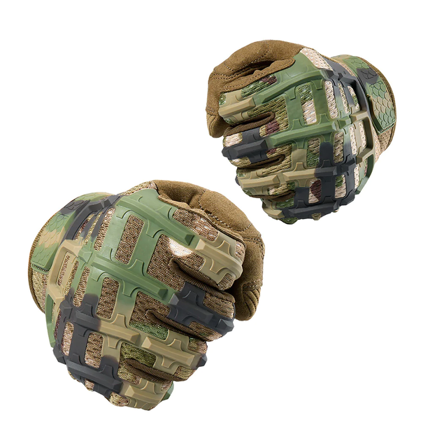 Перчатки Тактические с Пальцами Порезозащитные Противоскользящие ClefersTac MEGL размер L - Зеленый Мультикам (5002367) - изображение 2