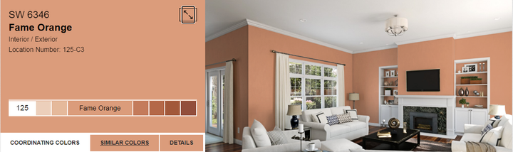 Тонована фарба DV Avalon Flat Enamel акрил-латексна глибокоматова colorpaint (SW 6346 Fame Orange) - зображення 1