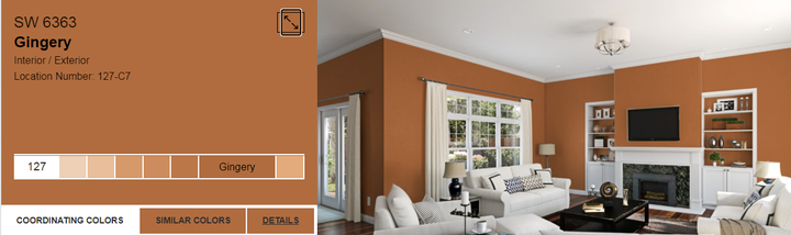 Тонована фарба DV Avalon Flat Enamel акрил-латексна глибокоматова colorpaint (SW 6363 Gingery) - зображення 1