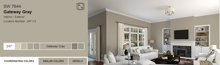 Тонована фарба DV Avalon Flat Enamel акрил-латексна глибокоматова colorpaint (SW 7644 Gateway Gray) - зображення 1