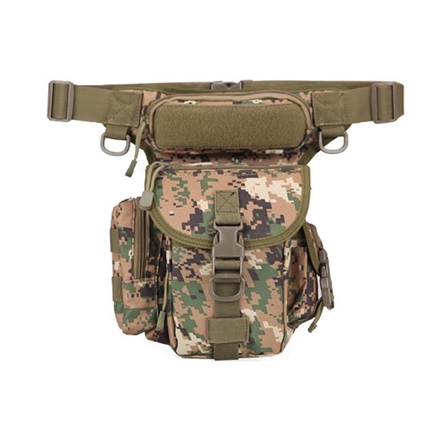 Тактическая сумка на бедро военная сумка на ногу зеленая пиксель - изображение 2