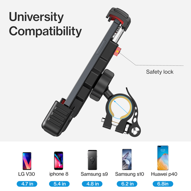 Держатель JOYROOM Phone Holder For Bicycle and Motorcycle JR-ZS264 |360°, 4.7-6.8"| черный - изображение 5