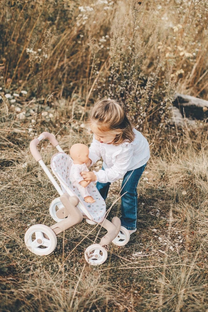 Wózek dla lalek Smoby Baby Nurse Wózek z kółkami skrętnymi Pudrowy róż (251218) - obraz 8
