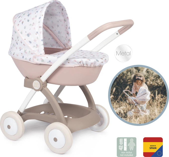 Wózek dla lalek Smoby Baby Nurse Modern Cradle z koszyczkiem Pink pudrowy (7600254118) - obraz 2