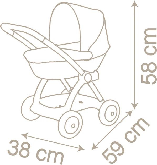Wózek dla lalek Smoby Baby Nurse Modern Cradle z koszyczkiem Pink pudrowy (7600254118) - obraz 3