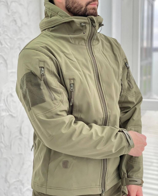 Куртка тактична Softshell Оливкова тепла зимова куртка для військових софтшелл 3XL - зображення 1