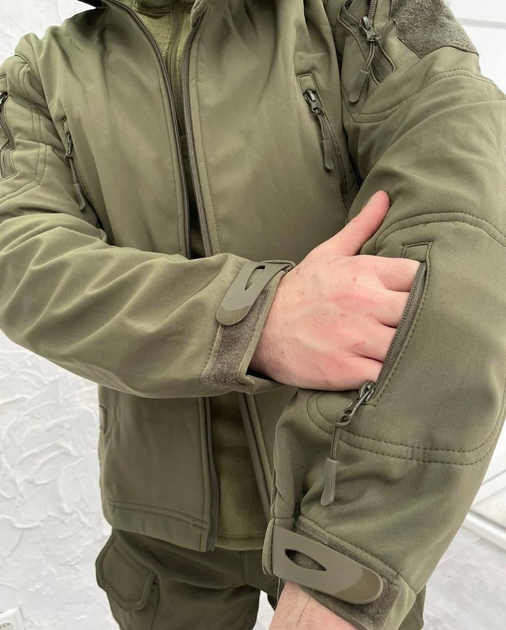 Куртка тактическая Softshell Оливковая теплая куртка для военных софтшелл M - изображение 2