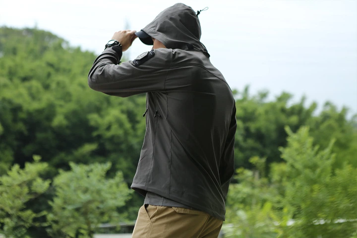 Куртка ветровка ветрозащитная Blue label fog windproof soft-shell Emerson Серая S - Фото 6 Куртка ветровка ветрозащитная Blue label fog windproof soft-shell Emerson Серая S - изображение 6