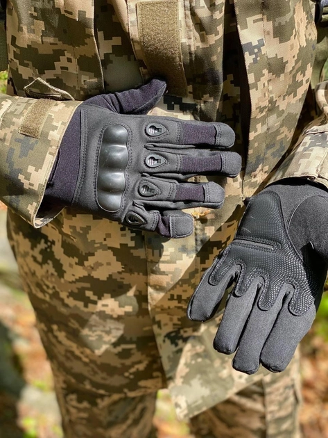 Перчатки тактические черные без пальцев ВСУ - 10шт размер M - изображение 1