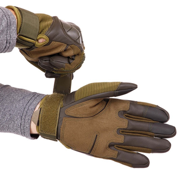 Рукавички тактичні зимові із закритими пальцями для військових ЗСУ SP-Sport BC-8797 розмір XL оливковий - зображення 2
