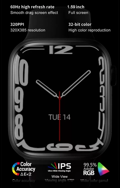 Смарт часы Airplus GS8 mini 41mm Smart Watch 8 series Black. Умные фитнес часы. Цвет черный. - Фото 5 Смарт часы Airplus GS8 mini 41mm Smart Watch 8 series Black. Умные фитнес часы. Цвет черный. - изображение 5