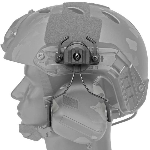 Кріплення для встановлення навушників Peltor, Earmor, Walker’s на шолом з планкою Пікатінні, Black (15030) - зображення 2