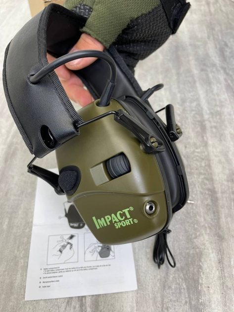 Тактические Активные защитные наушники Howard Leight Impact Sport. Olive. - изображение 1