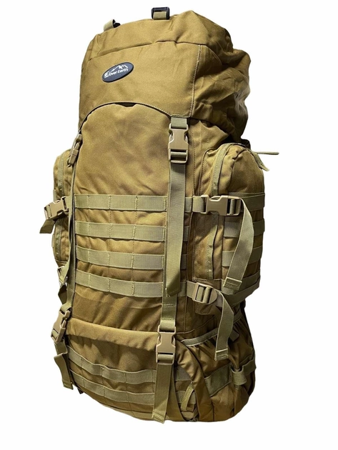 Тактический каркасный походный рюкзак Over Earth модель 625 80 литров койот - изображение 1