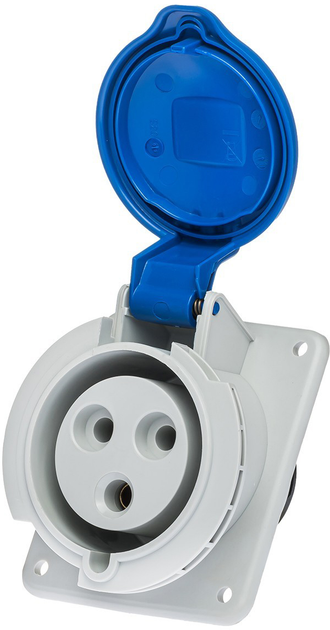 Розетка вбудована IDE 32A 250В 2P+E IP44 похила силова Синя (2304 ...