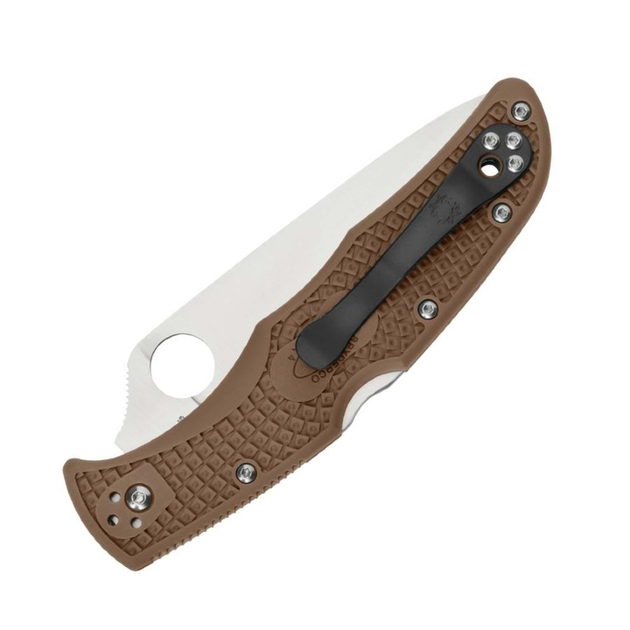 Нож складной карманный с фиксацией Back Lock Spyderco C10FPBN Endura 4 FRN Flat Ground 222 мм, Brown - изображение 2