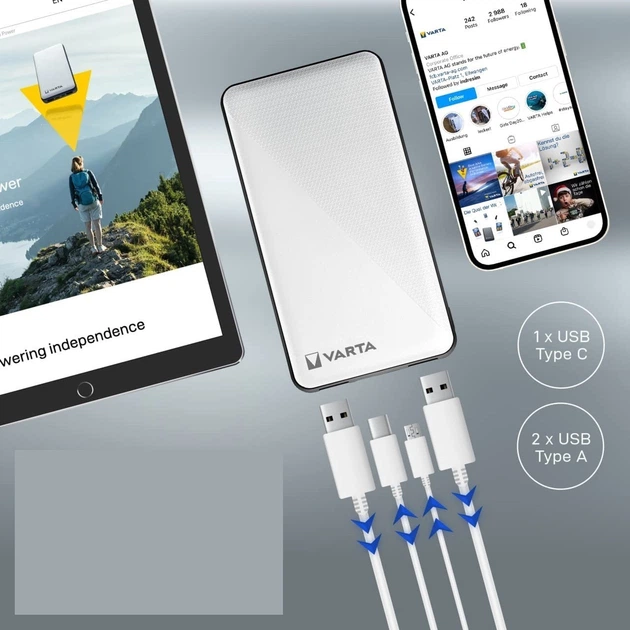 Портативное зарядное устройство Varta Power Bank Energy 15000 mAh - Фото 6 Портативное зарядное устройство Varta Power Bank Energy 15000 mAh - изображение 6