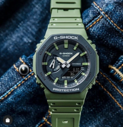 Ударопрочные полимерные наручные часы Casio оригинал Япония G-Shock GA-2110SU-3AER с полимерным ремешком - изображение 3