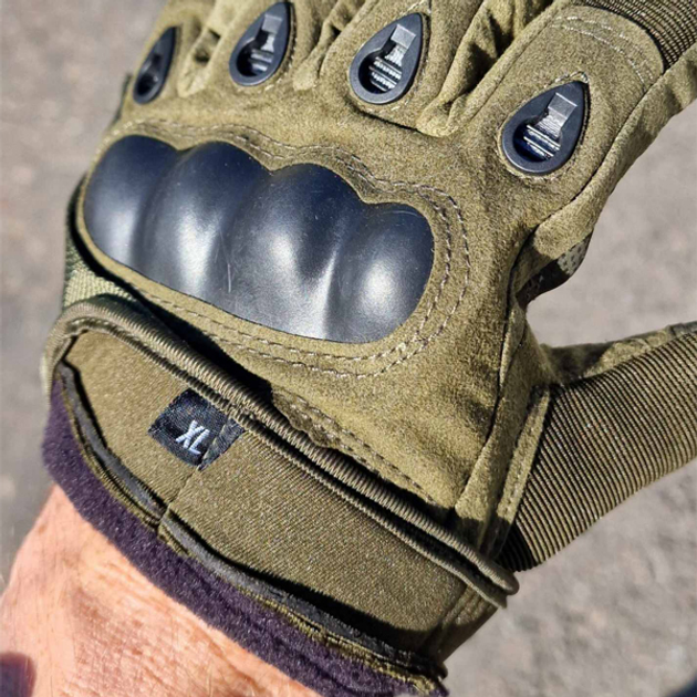 Армейские тактические перчатки утепленные XL Олива (KT-7737) - изображение 2