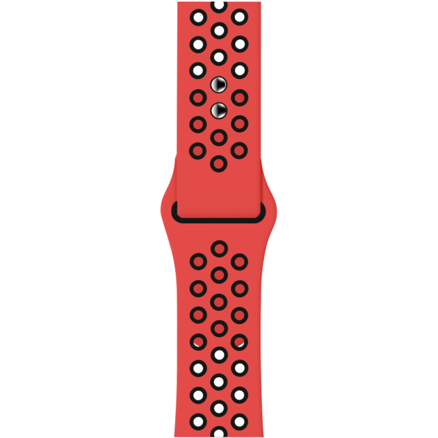 Силиконовый ремешок Fruct Nike Sport Band for Apple Watch 42/44/45/46/49 mm Red Black - изображение 2