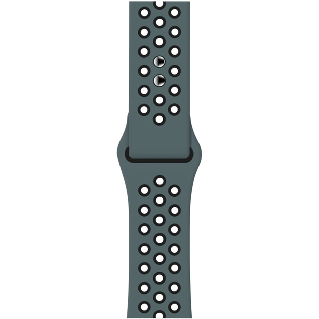 Силиконовый ремешок Fruct Nike Sport Band for Apple Watch 42/44/45/46/49 mm (CcBlk) Pine Green Black - изображение 2