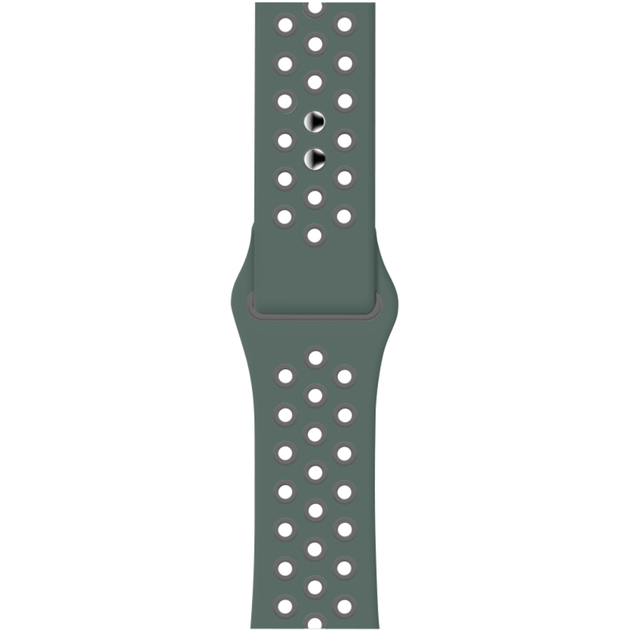 Силиконовый ремешок Fruct Nike Sport Band for Apple Watch 42/44/45/46/49 mm Pine Green Gray - изображение 2