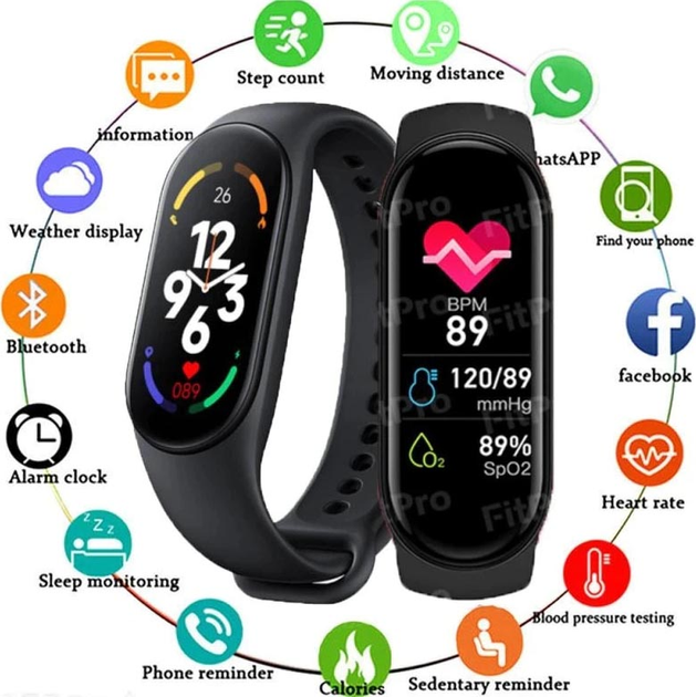 Фитнес браслет часы SMART BAND M7 FitPro умный смарт браслет с ...