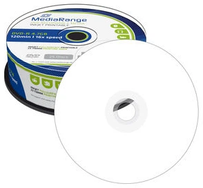 Płyta MediaRange DVD-R 4,7 GB 16X 120 min inkjet fullsurface printable 25 szt. (4260057125088) - Zdjęcie 2 Płyta MediaRange DVD-R 4,7 GB 16X 120 min inkjet fullsurface printable 25 szt. (4260057125088) - obraz 2