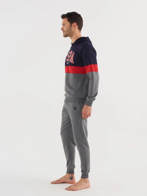 Пижама (кофта + штаны) мужская хлопковая U.S. Polo Assn 18602 XL Темно-синий/Серый (8680557382679) - Фото 3 Пижама (кофта + штаны) мужская хлопковая U.S. Polo Assn 18602 XL Темно-синий/Серый (8680557382679) - изображение 3