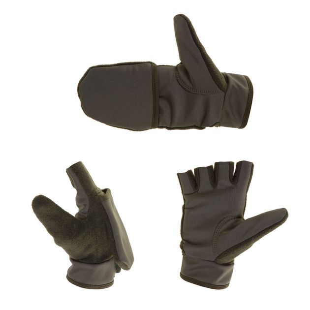Тактические перчатки варежки зимние без пальцев зсу khaki GTAC - изображение 1