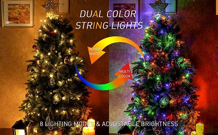Гирлянда светодиодная Smart String Lights 100led 10м Мульти + Теплый - Фото 2 Гирлянда светодиодная Smart String Lights 100led 10м Мульти + Теплый - изображение 2