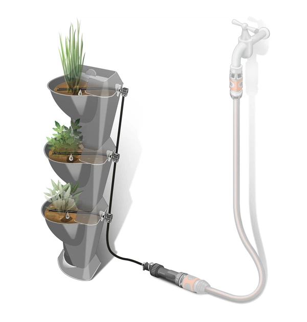 Комплект микрокапельного полива Gardena Micro-Drip-System NatureUp на 12 угловых горшков (13157-20) - Фото 2 Комплект микрокапельного полива Gardena Micro-Drip-System NatureUp на 12 угловых горшков (13157-20) - изображение 2