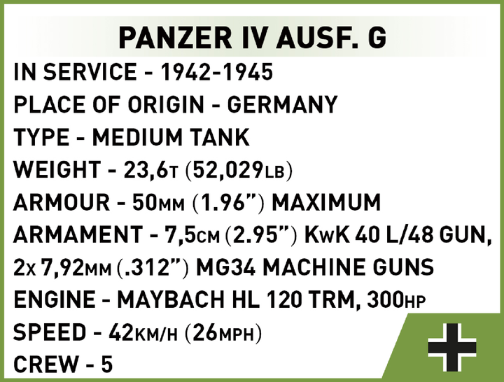 Конструктор Cobi Друга Світова Війна Танк Panzer IV 390 деталей (COBI-2714) - зображення 4