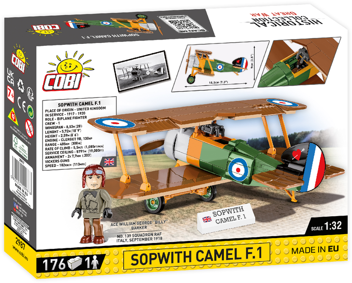 Klocki konstrukcyjne Cobi I Wojna Światowa Samolot Sopwith Camel F1 176 elementów (2987) - obraz 2