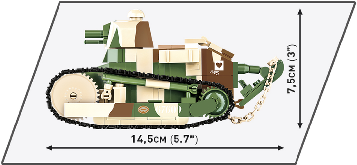 Конструктор Cobi Первая Мировая Война Танк Рено FT-17 Победа 304 деталей (COBI-2992) - изображение 6