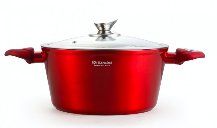 Кастрюля казан 2.6л с крышкой, мраморное покрытие Edenberg EB-7408 ...